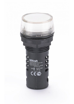 Лампа комм. ADDS D22 LED бел. 220В AC/DC ЛK-22