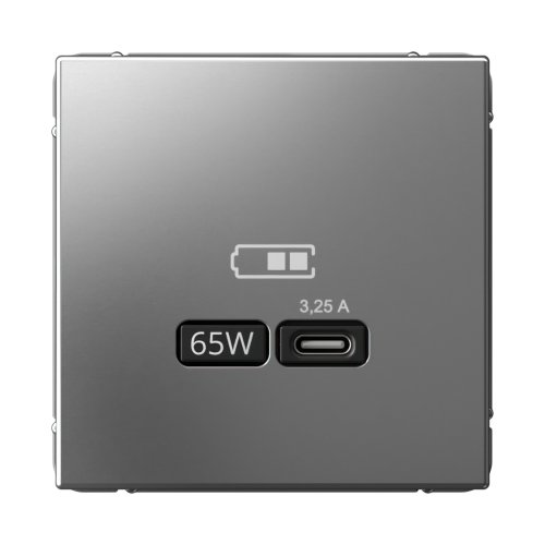 ARTGALLERY USB РОЗЕТКА тип-С 65Вт высокоскор.заряд. QC, PD, механизм, СТАЛЬ