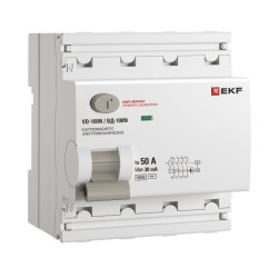 ВДТ ВД-100N 4P 50А 30мА AC эл-мех 6кА PROXIMA EKF