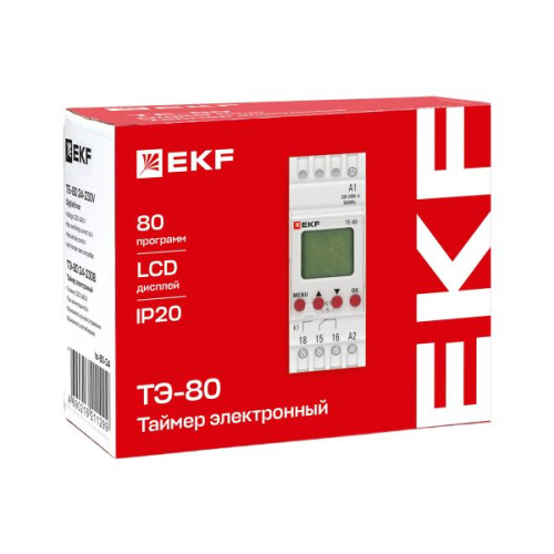 Таймер электронный ТЭ-80 24-230В EKF Таймер электронный ТЭ-80 24-230В EKF