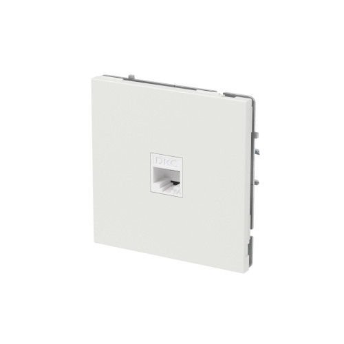 Компьютерная розетка RJ-45 без шторки, кат.6А одинарная,KANT, белый песок