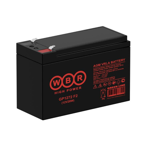 Аккумулятор 12В 7.2А.ч WBR GP1272 F2 28W Аккумулятор 12В 7.2А.ч WBR GP1272 F2 28W