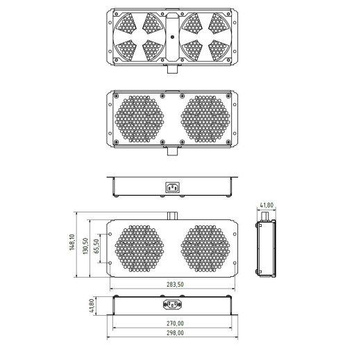 Модуль вентиляторный Hyperline (TFAB-T2FR-RAL9004) 2 вент. черный (упак.:1шт) Модуль вентиляторный Hyperline (TFAB-T2FR-RAL9004) 2 вент. черный (упак.:1шт)