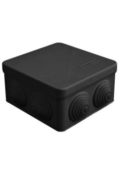 Коробка распределительная ОП 105х105х56мм IP54 7 выходов 4 гермоввода крышка защелкивающаяся материал – полипропилен черн. Epplast 100015