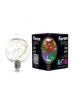 Лампа светодиодная Feron LB-382 E27 3W 230V RGB