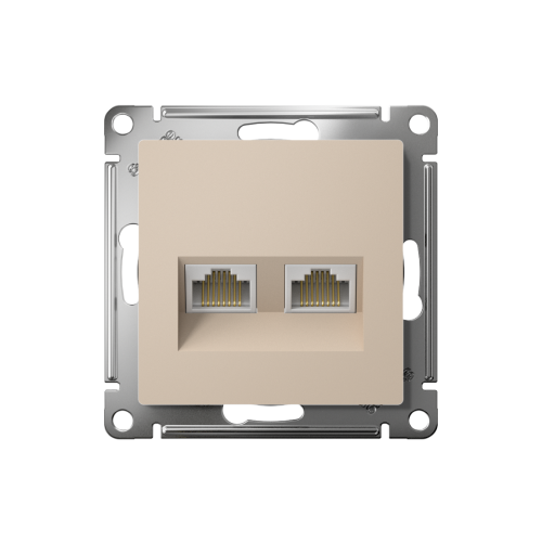 ATLASDESIGN РОЗЕТКА двойная компьютерная RJ45+RJ45 кат. 5e, механизм, ПЕСОЧНЫЙ ATLASDESIGN РОЗЕТКА двойная компьютерная RJ45+RJ45 кат. 5e, механизм, ПЕСОЧНЫЙ