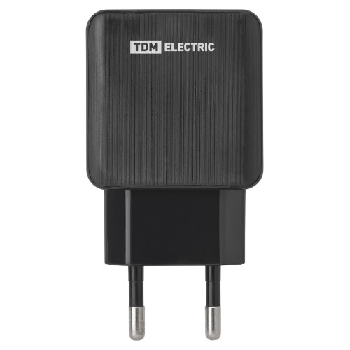 Сетевое зарядное устройство, СЗУ 4, 2,1 А, 2 USB, черный, TDM