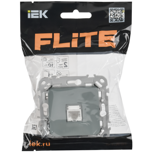 FLITE Розетка компьютерная RJ45 категория 5Е UTP РК5е-1-0-ФлС серый IEK FLITE Розетка компьютерная RJ45 категория 5Е UTP РК5е-1-0-ФлС серый IEK