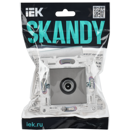 SKANDY Розетка TV проходная SK-A17N металл никель IEK SKANDY Розетка TV проходная SK-A17N металл никель IEK