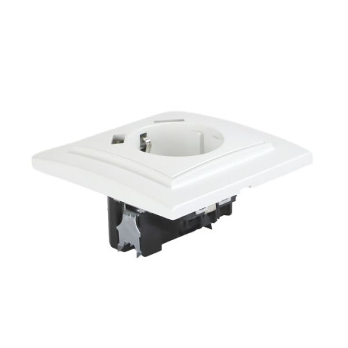 Минск Розетка 1-мест. СП с/з 16А бел. с защ. штор. с 2 USB 2,1А EKF