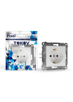 Розетка 1-м СП Pixel 16А IP20 с заземл. механизм бел. TOKOV ELECTRIC TKE-PX-R1Z-C01