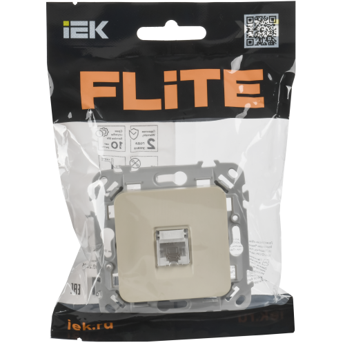 FLITE Розетка компьютерная RJ45 категория 6 UTP РК6-1-0-ФлСл сливочный IEK FLITE Розетка компьютерная RJ45 категория 6 UTP РК6-1-0-ФлСл сливочный IEK