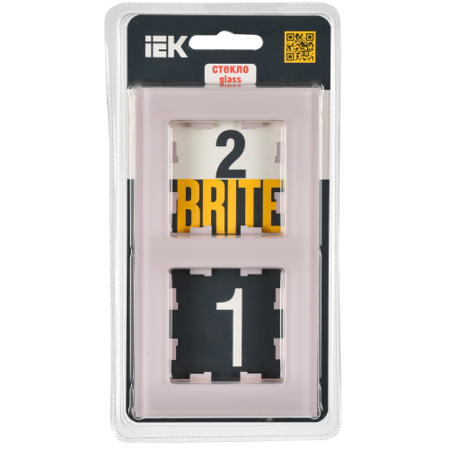 BRITE Рамка 2-местная РУ-2-2-Бр стекло розовый матовый IEK