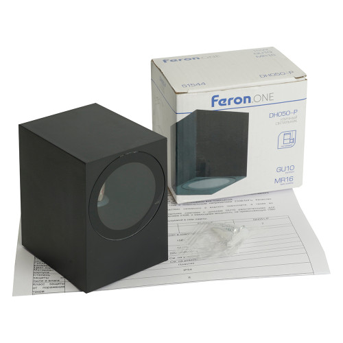 Светильник садово-парковый Feron.ONE DH050-P,на стену, GU10 220-240V, черный пластик Светильник садово-парковый Feron.ONE DH050-P,на стену, GU10 220-240V, черный пластик