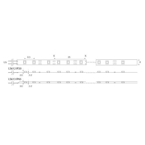 Светодиодная LED лента Feron LS613, 120SMD(2835)/m 9.6W/m 12V 5m 3000К Светодиодная LED лента Feron LS613, 120SMD(2835)/m 9.6W/m 12V 5m 3000К