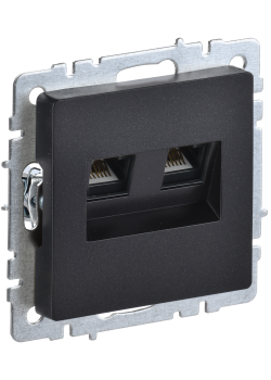 BRITE Розетка двойная RJ11+RJ45 кат.5E РК/Т12-БрЧ черный IEK