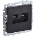 BRITE Розетка двойная RJ11+RJ45 кат.5E РК/Т12-БрЧ черный IEK BRITE Розетка двойная RJ11+RJ45 кат.5E РК/Т12-БрЧ черный IEK
