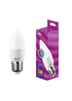 Лампа светодиодная C37 5Вт свеча 2700К тепл. бел. E27 420лм 180-240В REV 32273 3