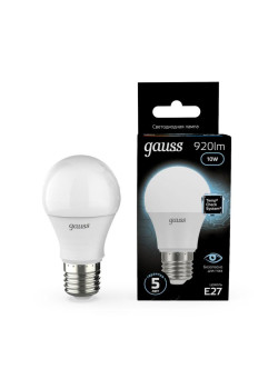 Лампа светодиодная Black 10Вт A60 грушевидная 4100К нейтр. бел. E27 920лм GAUSS 102502210