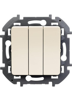 Выключатель 3-кл. Inspiria 20А IP20 250В 10AX механизм сл. кость Leg 673641