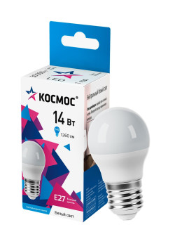 Лампа светодиодная/ Лампа светодиодная LED 14Вт Шар 220В Е27 D45х80 4500К белый 1260 лм