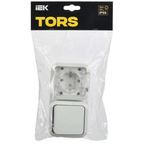 TORS Блок розетка + выключатель горизонтальный 16А IP55 TS342 белый IEK TORS Блок розетка + выключатель горизонтальный 16А IP55 TS342 белый IEK
