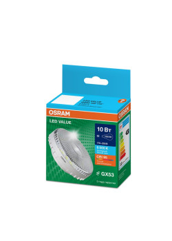 Лампа светодиодная LED G4 Value LVGX53100 10W/965 CRI95 10Вт 6500К 1000лм таблетка прозр. GX53 170-250В OSRAM 4610590510252