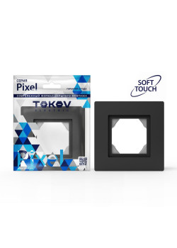 Рамка 1-м Pixel IP44 карбон TOKOV ELECTRIC TKE-PX-RM1-C14-IP44