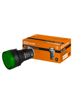 Лампа AD-22DS(LED)матрица d22мм зеленый 110В AC/DC TDM