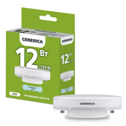 Лампа светодиодная/ Лампа светодиодная T80 таблетка 12Вт 230В 6500К GX53 GENERICA