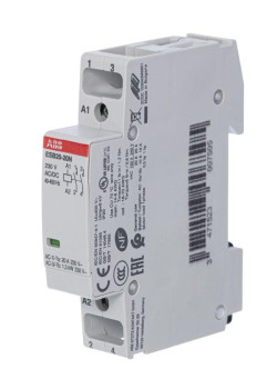 Контактор ESB20-20N-06 модульный (20А АС-1 2НО) катушка 230В AC/DC ABB 1SBE121111R0620