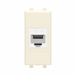 Компьютерная розетка RJ-45 без шторки модульная, кат.6А, Avanti, ванильная дымка, 1 модуль