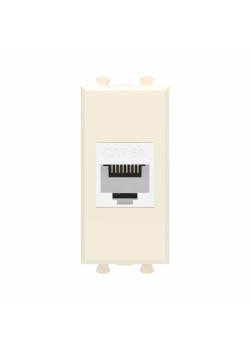 Компьютерная розетка RJ-45 без шторки модульная, кат.6А, Avanti, ванильная дымка, 1 модуль