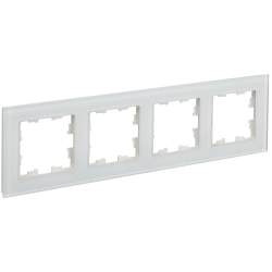 BRITE Рамка 4-местная РУ-4-2-Бр стекло белый матовый IEK