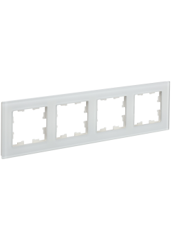 BRITE Рамка 4-местная РУ-4-2-Бр стекло белый матовый IEK