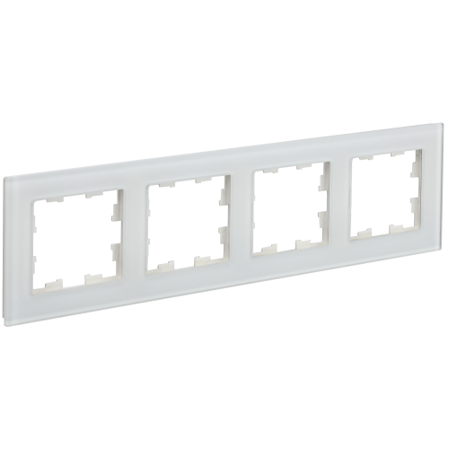 BRITE Рамка 4-местная РУ-4-2-Бр стекло белый матовый IEK