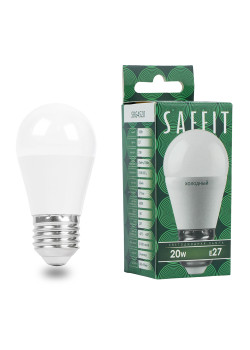 Лампа светодиодная SAFFIT SBG4520 Шарик E27 20W 230V 6400K