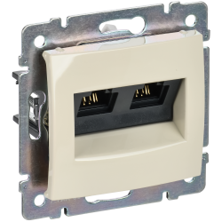 VALENA DIY Розетка компьютерная двойная RJ45 категория 5Е UTP слоновая кость