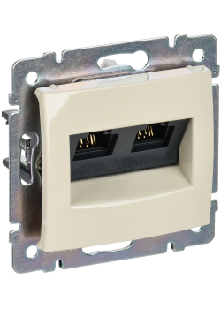 VALENA DIY Розетка компьютерная двойная RJ45 категория 5Е UTP слоновая кость