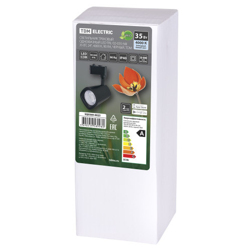 Светильник трековый однофазный LED TRL-02-035-NB 35 Вт, 24°, 4000 К, 90 Ra, черный, TDM Светильник трековый однофазный LED TRL-02-035-NB 35 Вт, 24°, 4000 К, 90 Ra, черный, TDM