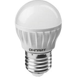 Лампа светодиодная LED 6вт E27 белый матовый шар