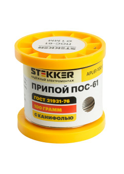 APL61-100-1 Припой ПОС-61 с канифолью в бобине 100 гр