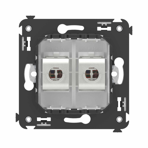 Компьютерная розетка RJ-45 без шторки в стену, кат.6A двойная экранированная, Avanti, белое облако Компьютерная розетка RJ-45 без шторки в стену, кат.6A двойная экранированная, Avanti, белое облако