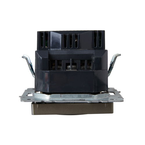 BRITE Розетка 1-местная с заземлением с защитными шторками 16А с USB A+C 18Вт РЮш11-1-БрШ шампань IEK