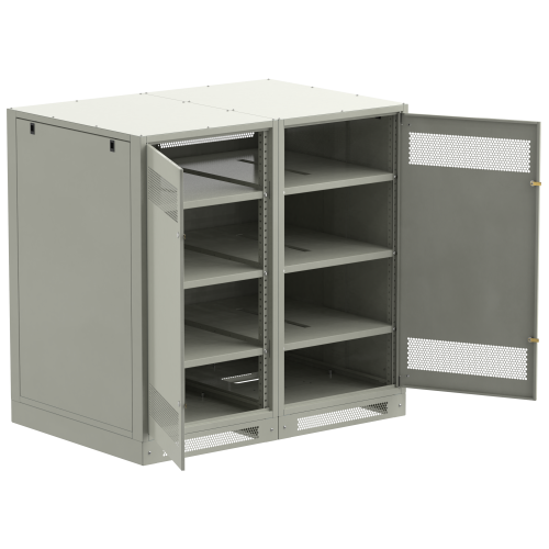 ITK LINEA B Шкаф аккумуляторный (пустой) 1350х1400х950мм двустворчатая металлическая дверь серый