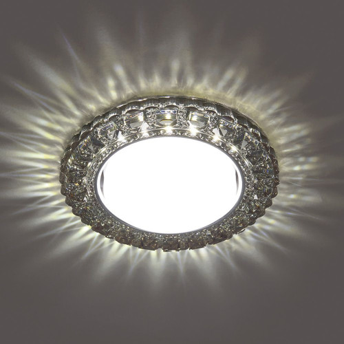 Светильник встраиваемый с белой LED подсветкой Feron CD4045 потолочный GX53 без лампы, серый, хром Светильник встраиваемый с белой LED подсветкой Feron CD4045 потолочный GX53 без лампы, серый, хром