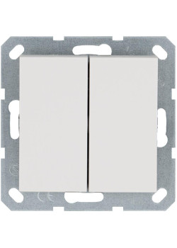Переключатель проходной 2-кл. 10А IP20 механизм бел. глянцевый Jasmart G3022W