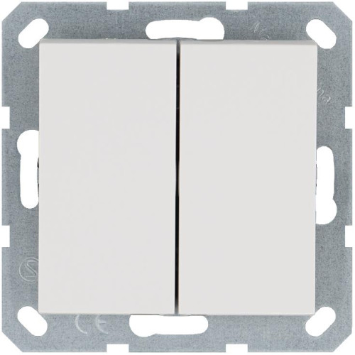 Переключатель проходной 2-кл. 10А IP20 механизм бел. глянцевый Jasmart G3022W