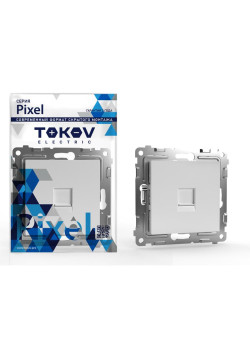Розетка компьютерная 1-м СП Pixel RJ45 кат.5E механизм бел. TOKOV ELECTRIC TKE-PX-RC1-C01