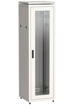 Шкаф сетевой 19дюйм LINEA N 42U 600х600мм стекл. передн. дверь (3 коробки) сер. ITK LN35-42U66-G